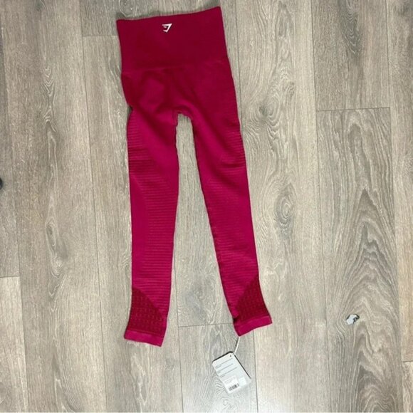 Gymshark Seamless Energy High Waisted Leggings Beet Red Full Length Size XS - Picture 14 of 16